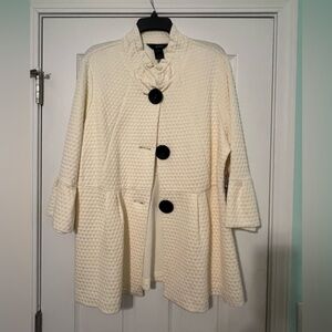 Ali Miles Cream Textured Cape Coat